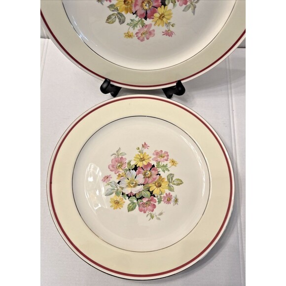 Edwin Knowles Semi-Vitreous Dinner China Plates Set of 4 USA 10.25" Vintage - Picture 2 of 6